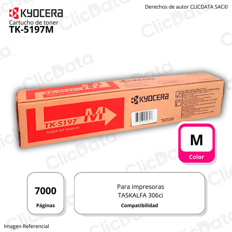 Toner Kyocera TK 5197M Magenta 7,000 Pág. Taskalfa 306CI Original