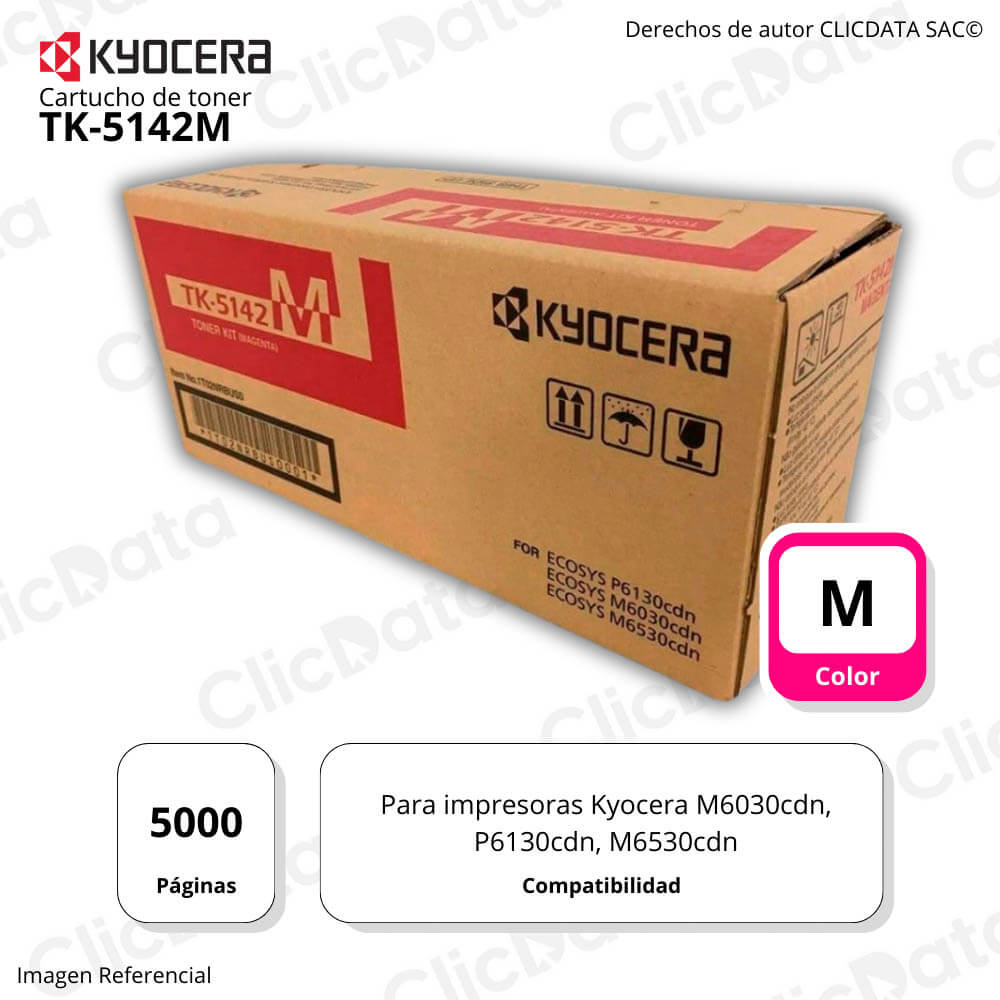 Toner Kyocera TK 5142M Magenta 5K Pág. M6030CDN M6530cdn Original