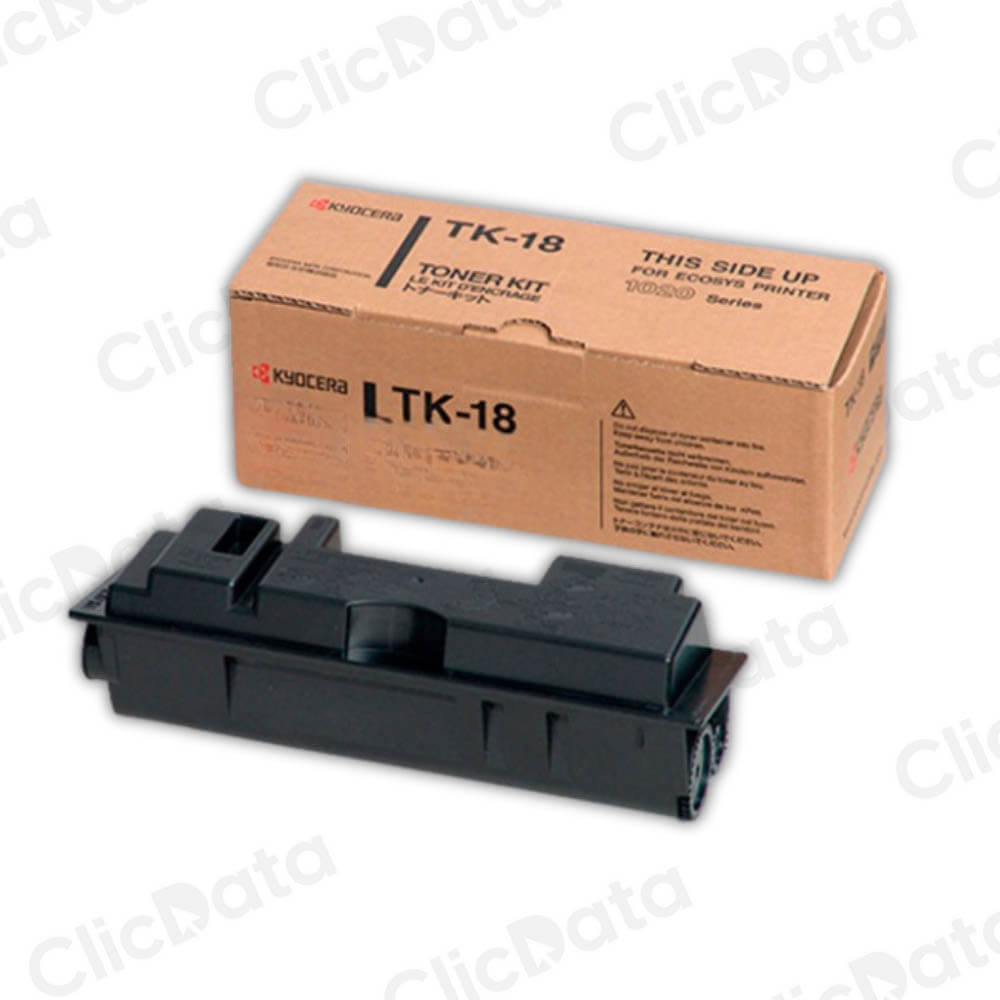 Toner Kyocera TK-18 Negro 7,200 Pág. FS1020D, FS1018MFP Original