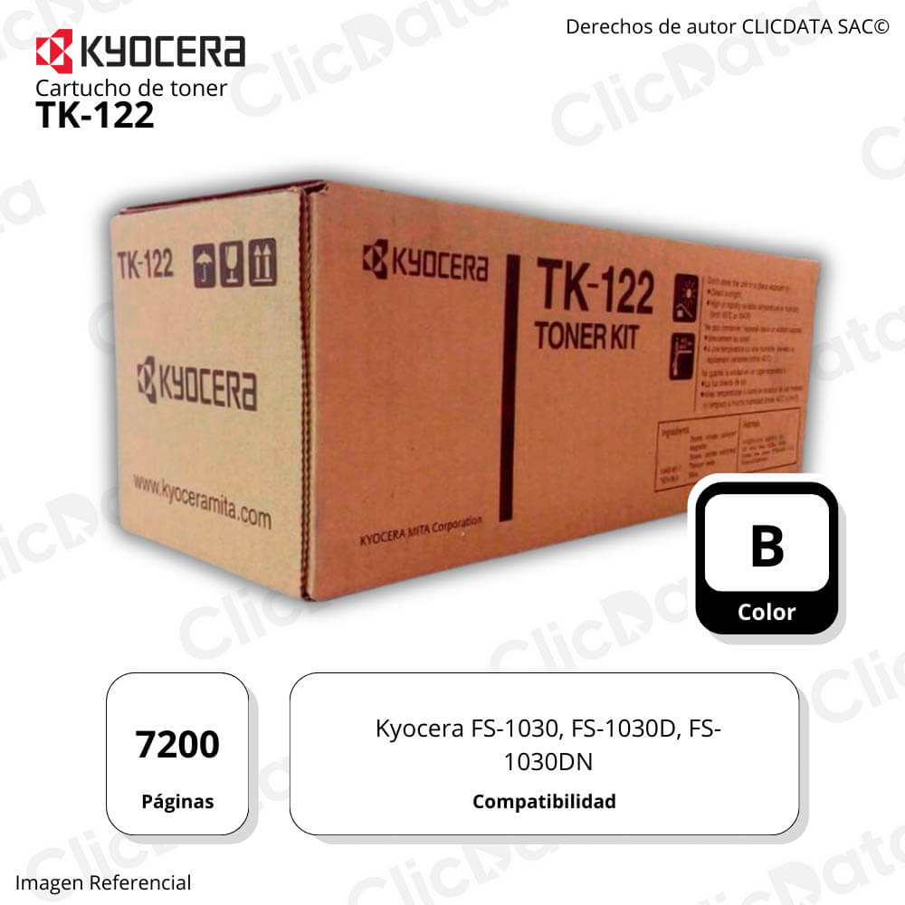 Toner Kyocera TK 122 Negro 7,200 Pág. FS1030D Original