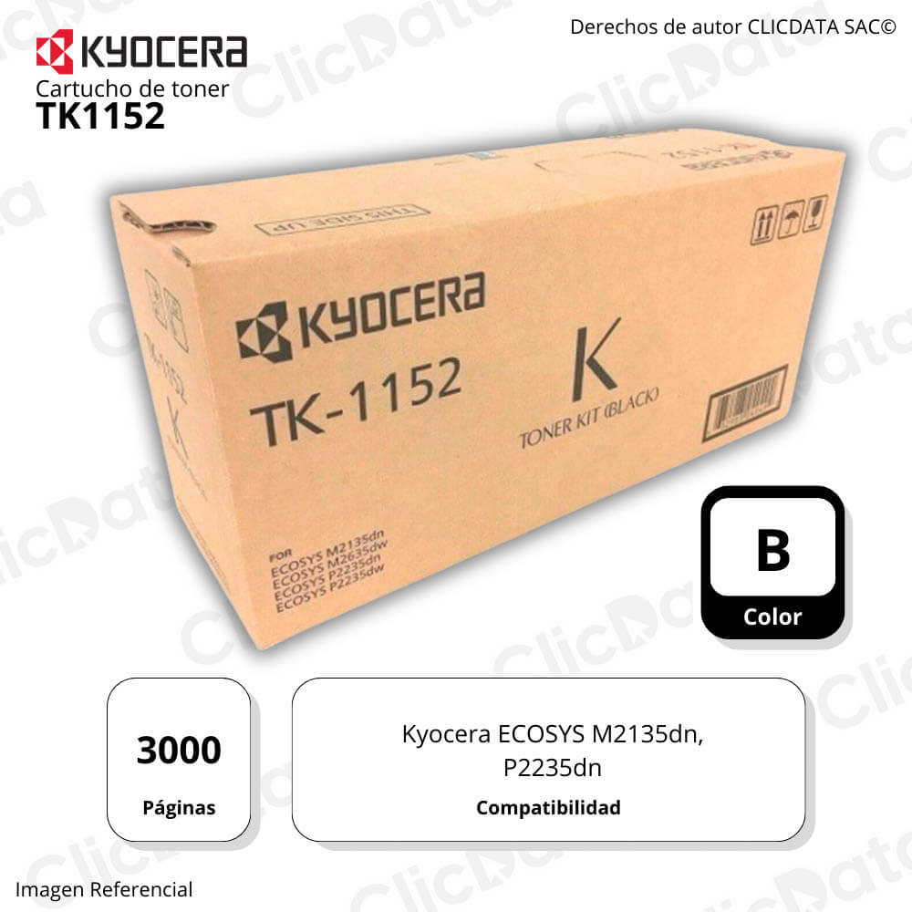 Toner Kyocera TK 1152 Negro 3,000 Pág. M2135dn, P2235 Original