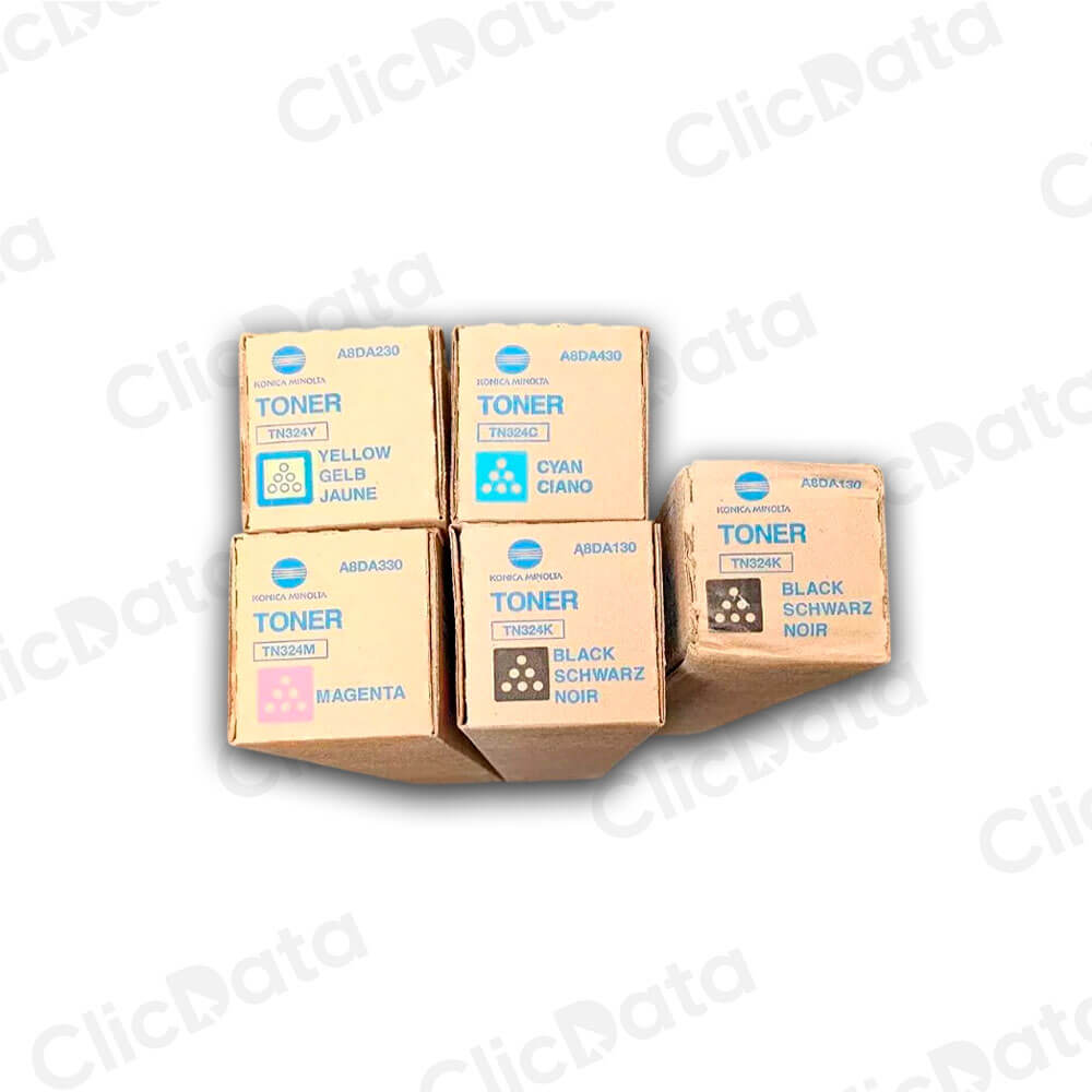 Pack de Toner Konica Minolta TN-324 CYMK C258, C368 Original