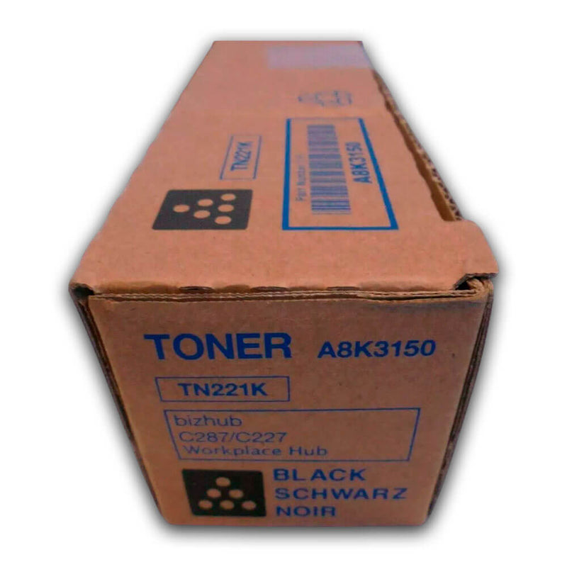 Toner Konica TN 221K Negro A8K3150 24K Pág. C227, C287 Original