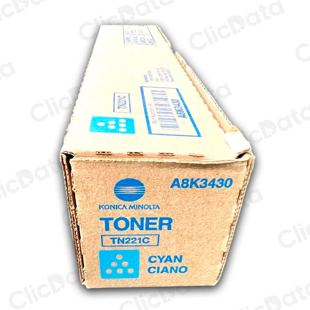 Toner Konica TN 221C Cyan A8K3430 21K Pág. C227, C287 Original
