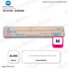 Toner Konica Minolta TN 512M Magenta 26K Pág. C454e, C554e Original