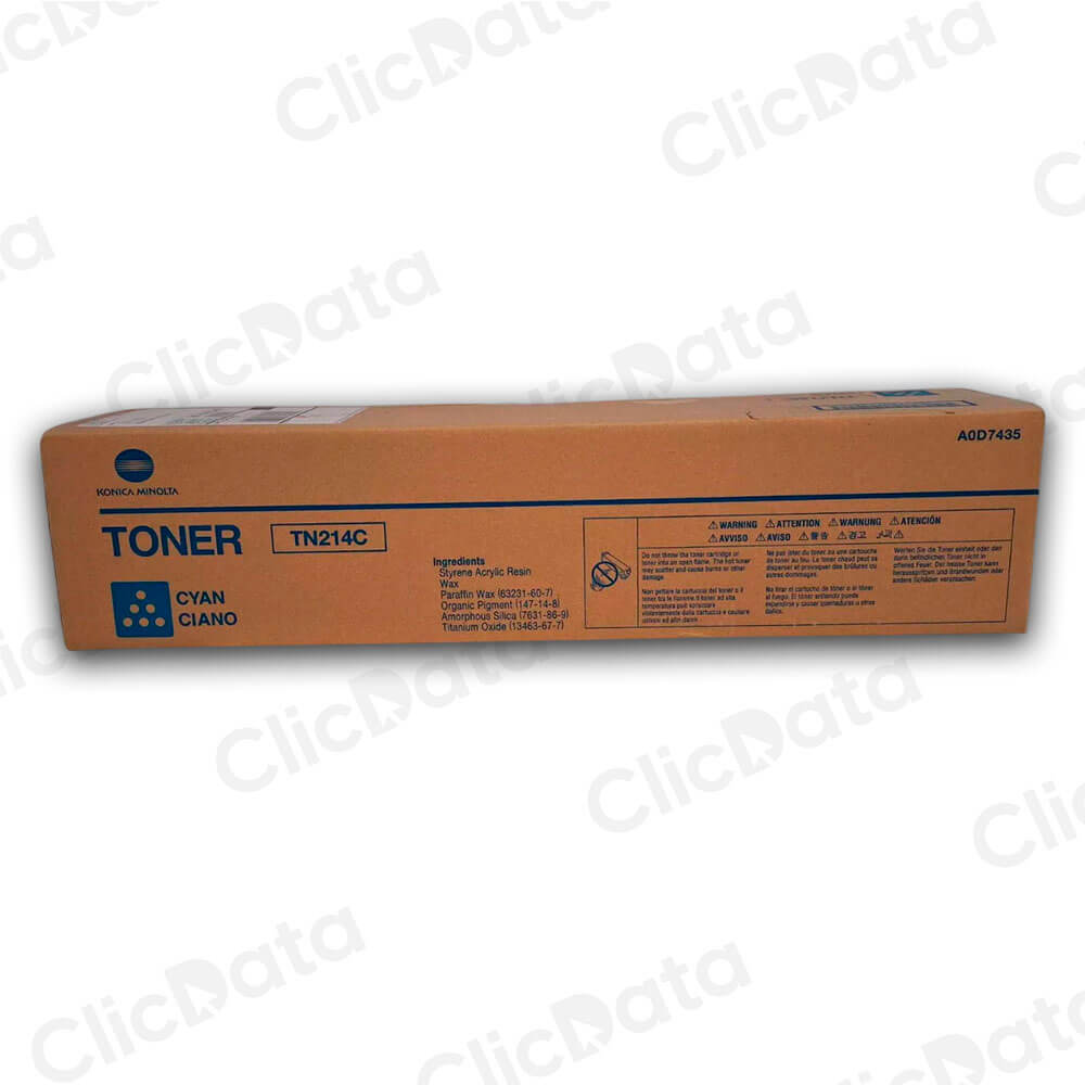 Toner Konica Minolta TN 214C Cyan 18,500 Pág. Bizhub C200 Original