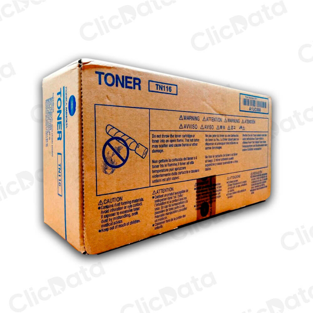Toner Konica Minolta TN 116 Black 11,000 Pág. 164, 184 Original