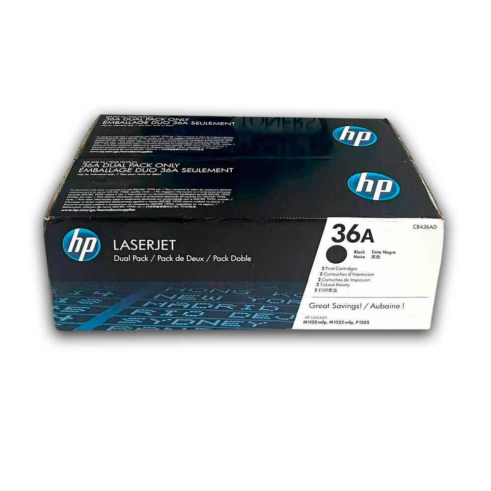 Dual Pack de Toner Hp 36AD Negro CB436AD 2K Pág. M1522, P1505n Original