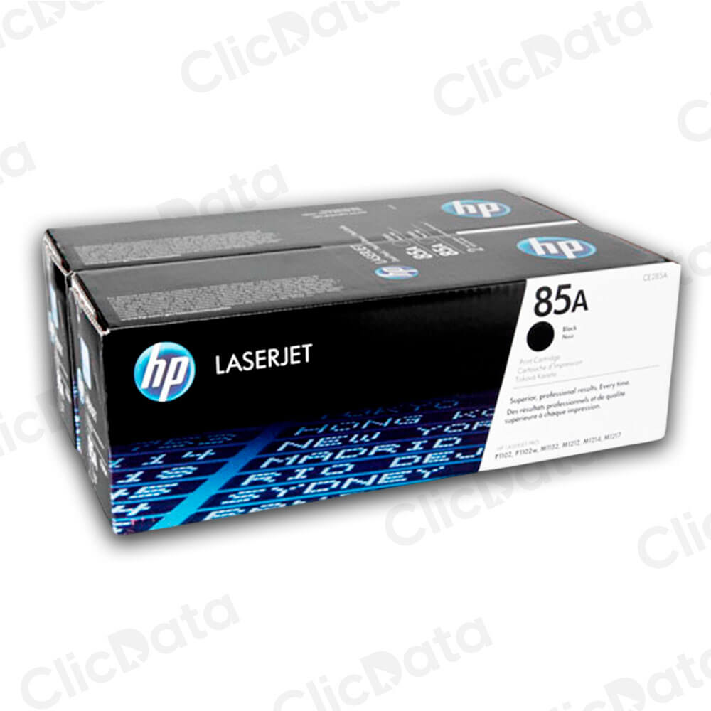 Dual Pack Toner HP 85AD CE285Ad Black 3,200 Pág M1217 Original