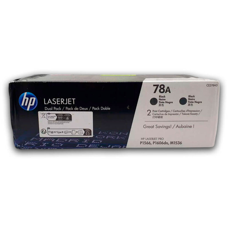 Dual Pack Toner HP 78AD CE278Ad Black 4,200 Pág P1606 Original