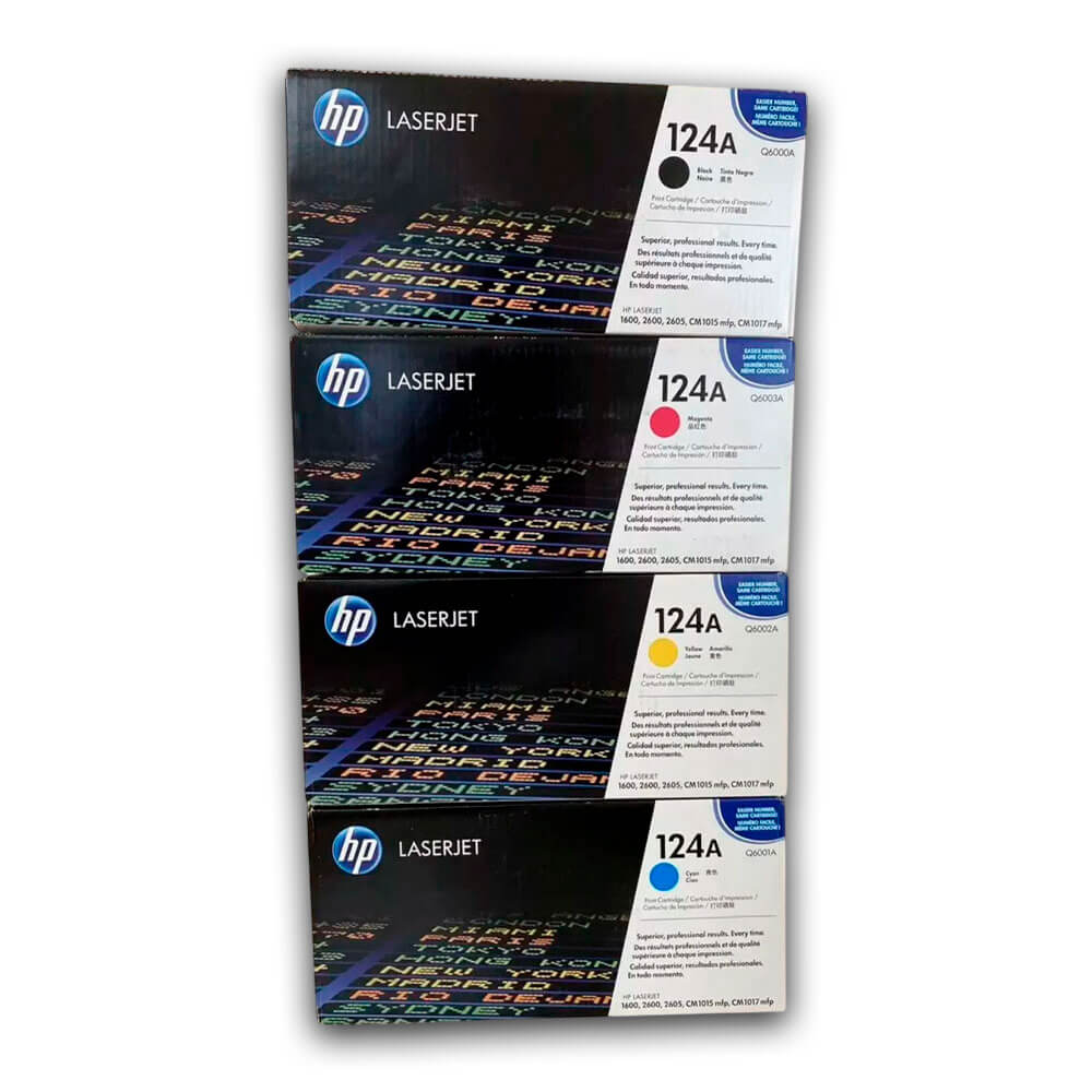 Juego de Toner HP 124A CYMK 2605dn, CM1017, 1600 Original