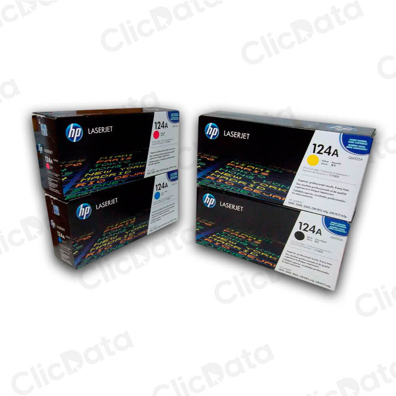 Juego de Toner HP 124A CYMK 2605dn, CM1017, 1600 Original