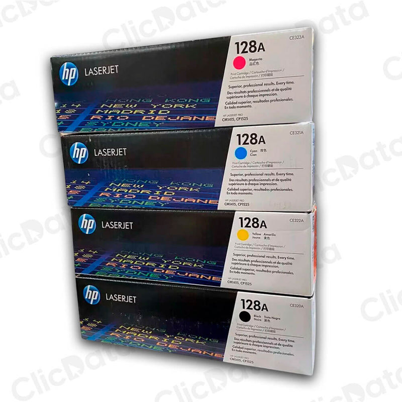 Juego de toner HP 128A CYMK CM1410, CM1415, CP1525n Original