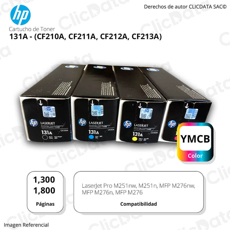 Juego de Toner HP 131A Negro y Colores M276n, M251nw Original