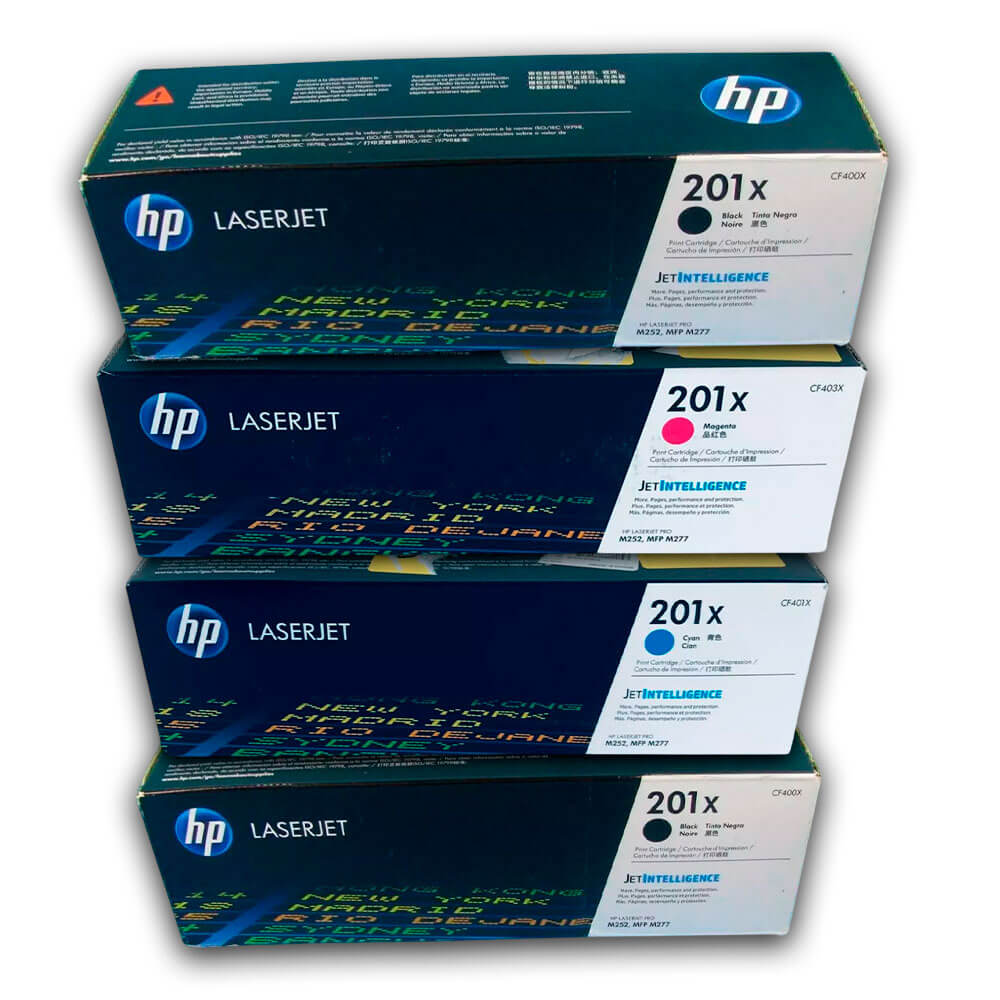 Juego de toner HP 201X Negro y Colores M274n, M252dw Original