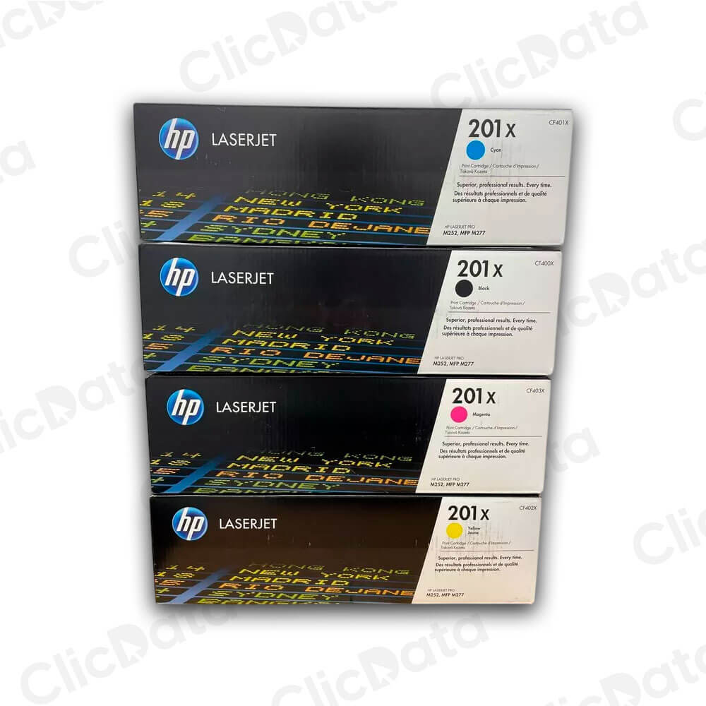 Juego de toner HP 201X Negro y Colores M274n, M252dw Original