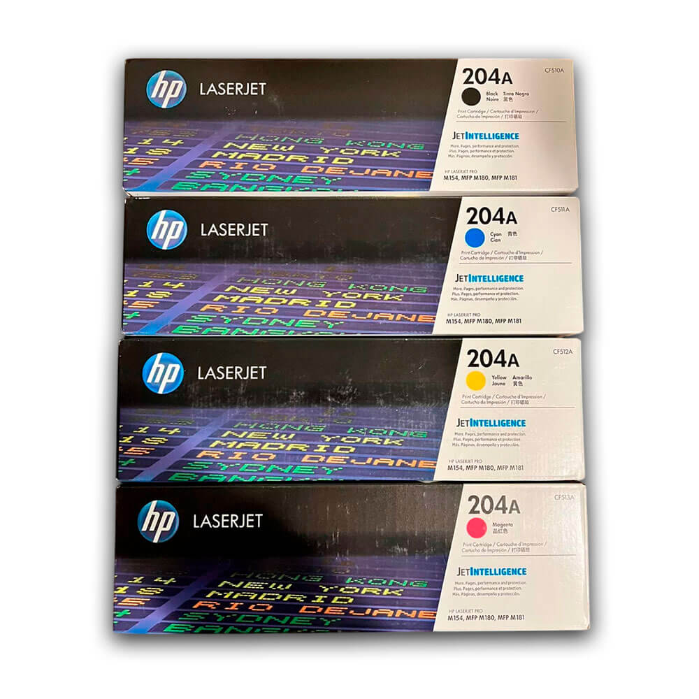 Juego de toner HP 204A Negro y Colores M180NW, M154NW Original