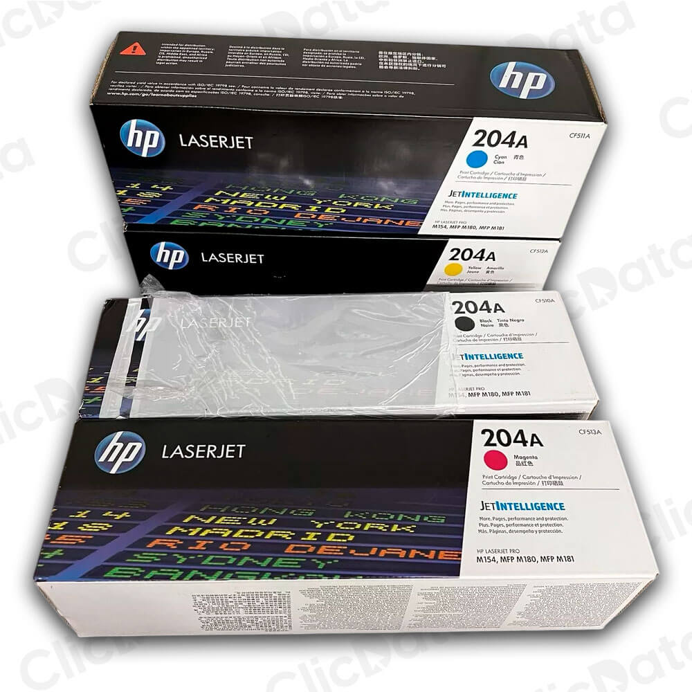 Juego de toner HP 204A Negro y Colores M180NW, M154NW Original