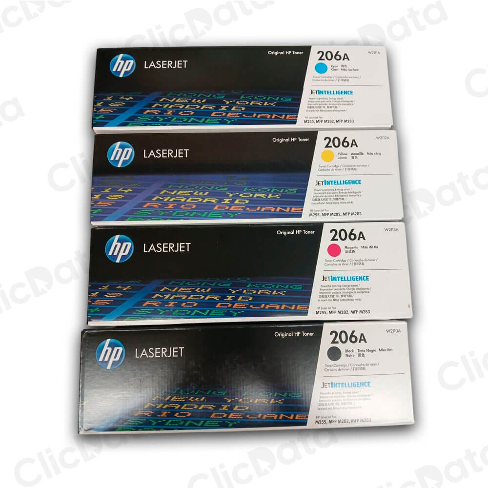 Juego de toner HP 206A Negro y Colores M283fdw, M255dw Original
