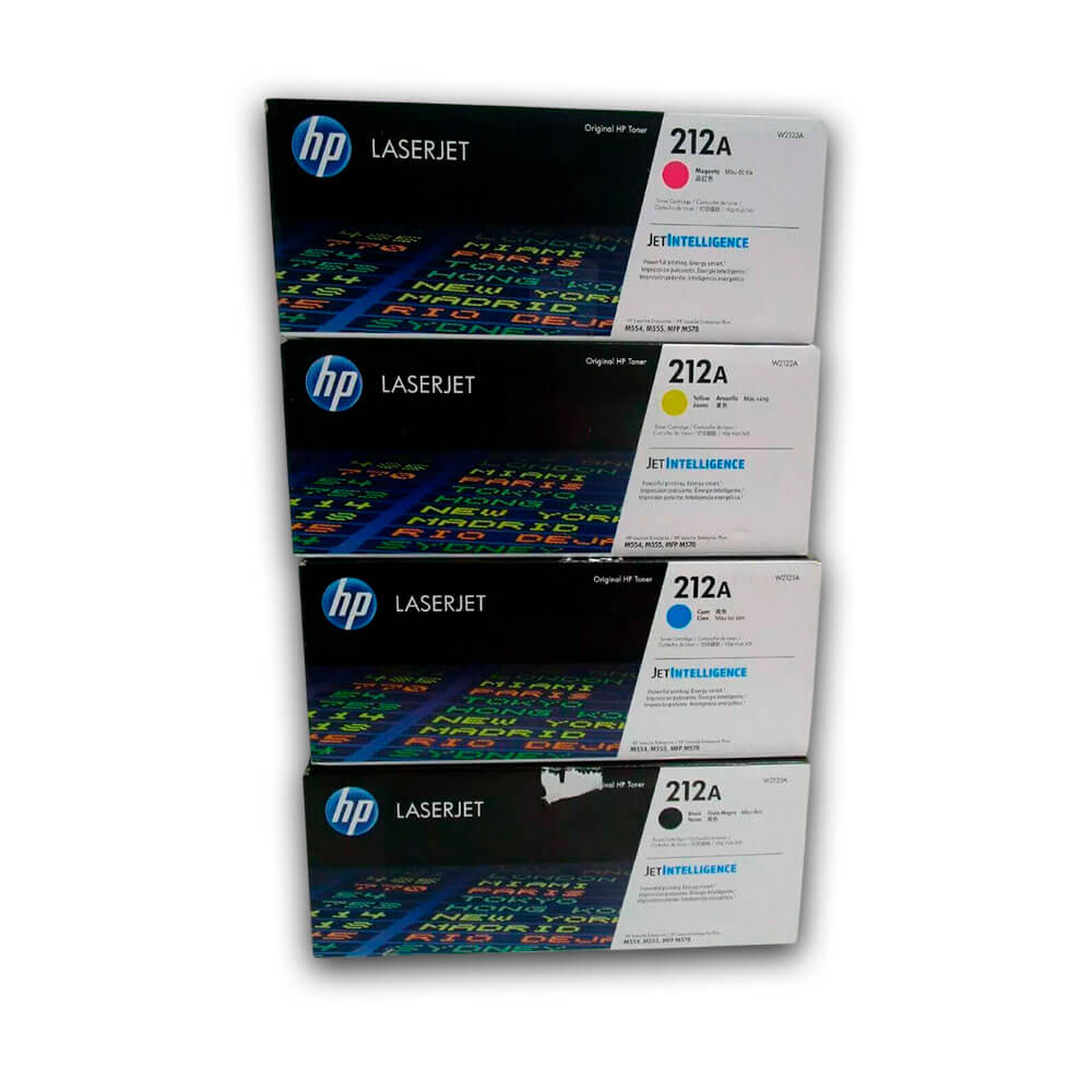 Juego de Toner HP 212A Negro y Colores M555dn, M554dn Original