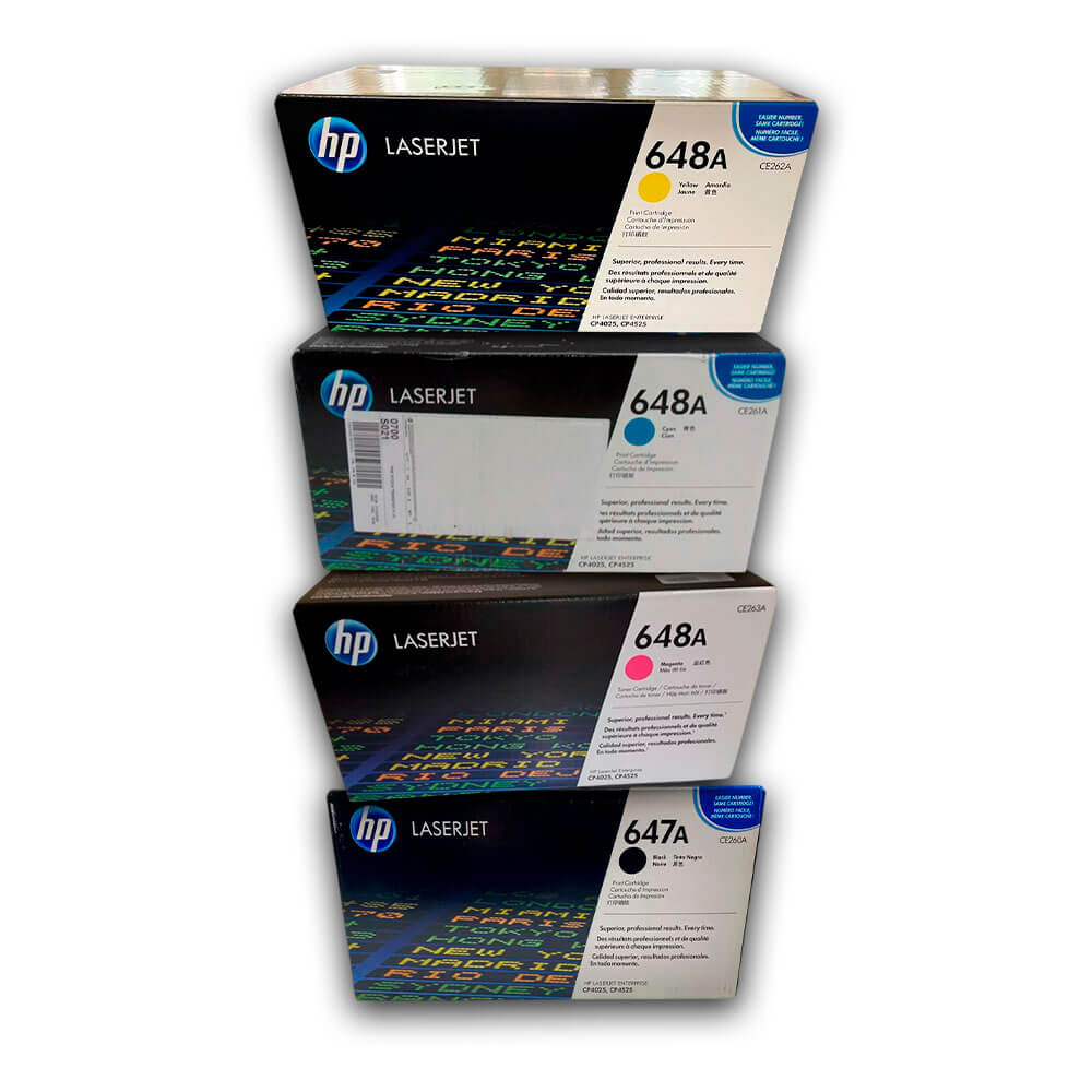 Juego de toner HP 648A Negro y Colores CP4025dn, CP4025 Original