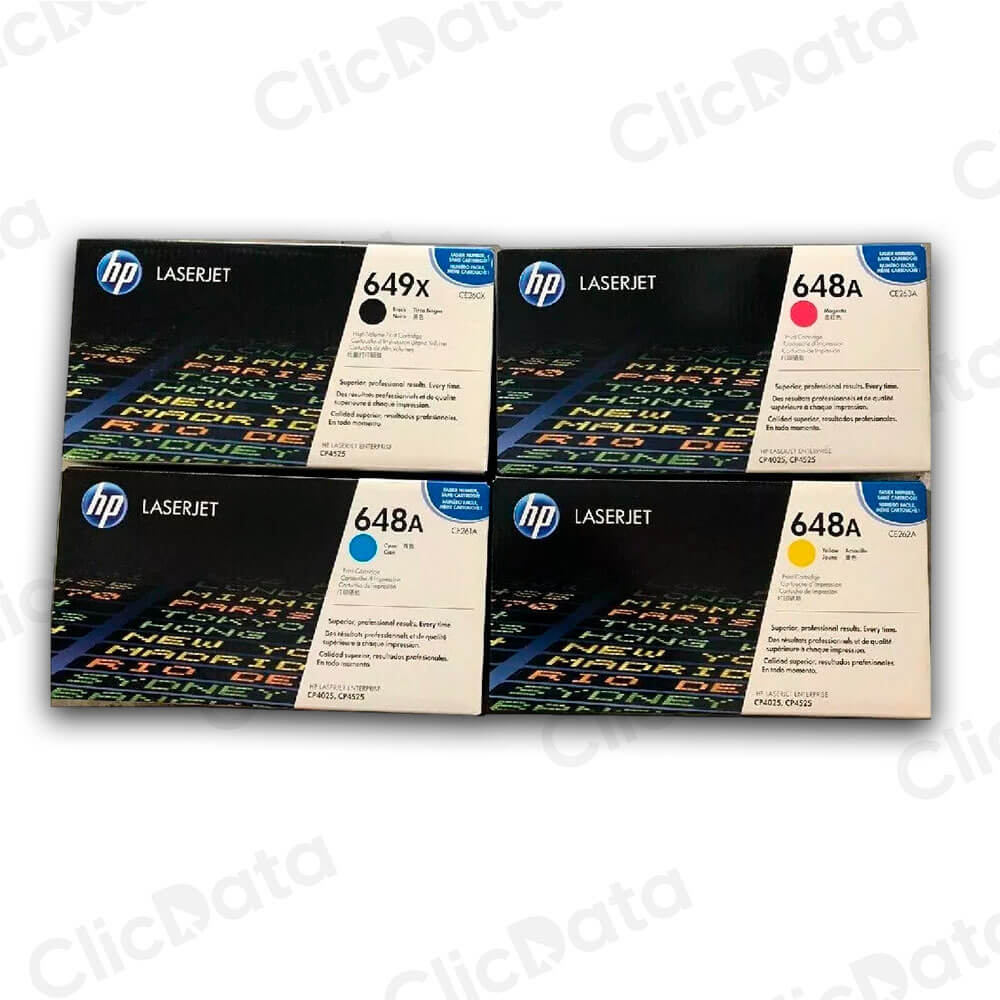 Juego de toner HP 648A Negro y Colores CP4025dn, CP4025 Original