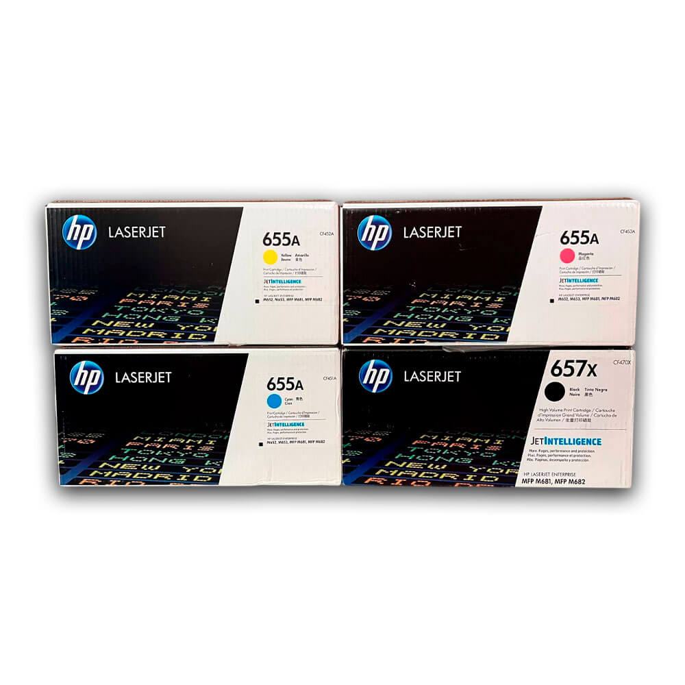 Juego de toner HP 655A Negro y Colores M681dh, M682z Original