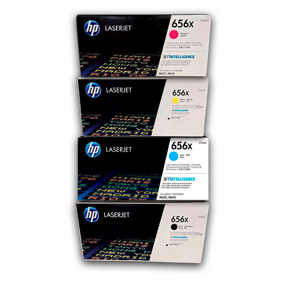 Juego de toner HP 656X Negro y Colores M653x, M653dn Original