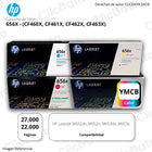 Juego de toner HP 656X Negro y Colores M653x, M653dn Original