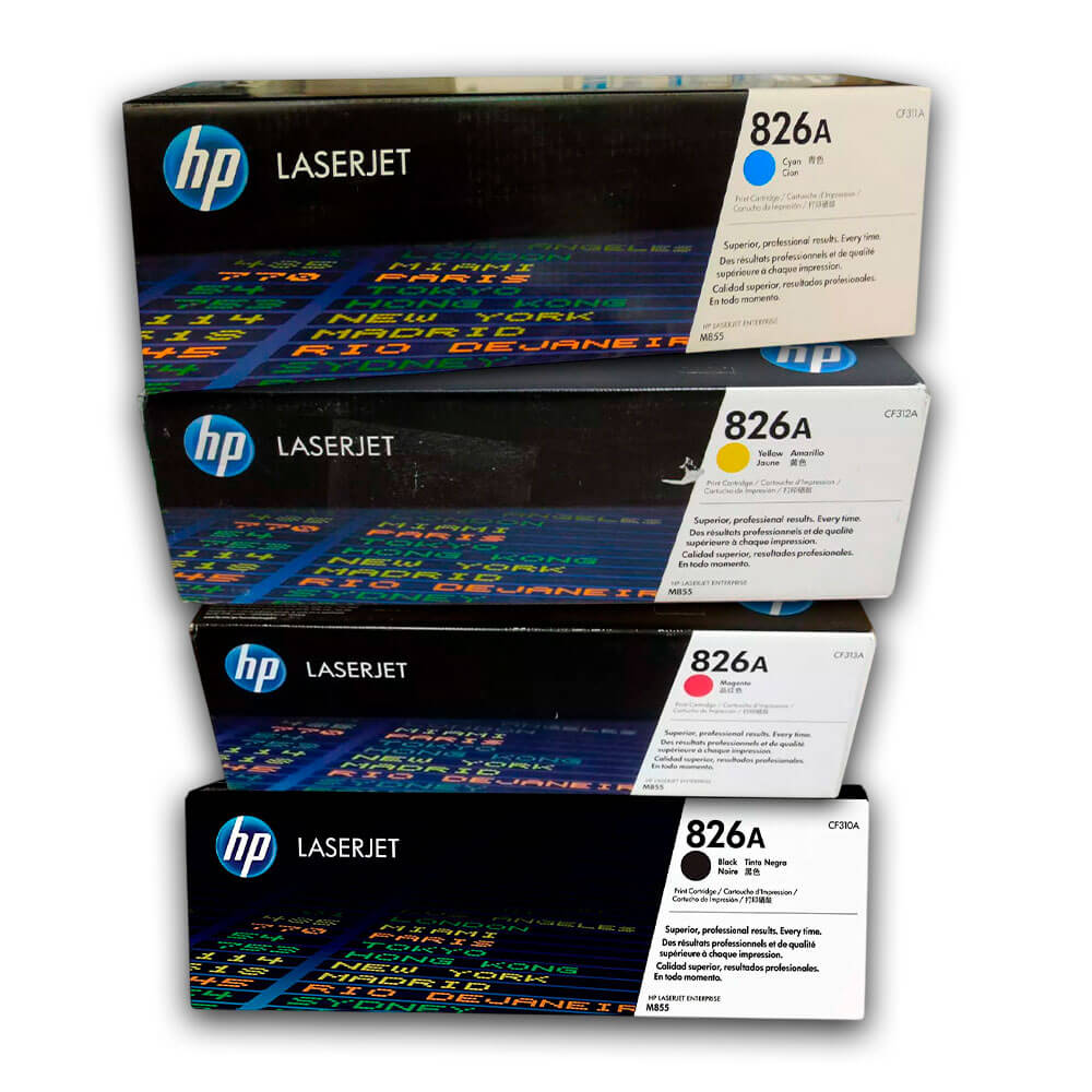 Juego de toner HP 826A Negro y Colores M855xh, M855x Original