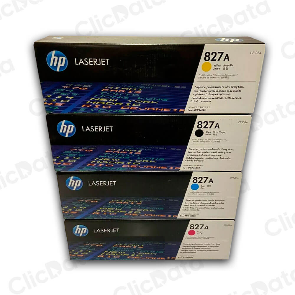 Juego de toner HP 827A Negro y Colores M880z, M880z+ Original