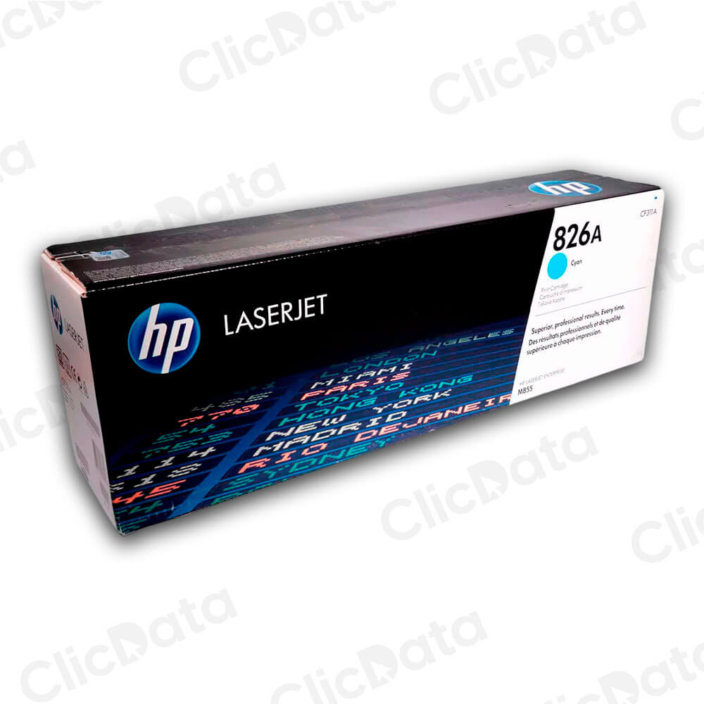 Toner Hp 826A Cyan Cf311A 31,500 Pág. M855xh, M855dn Original
