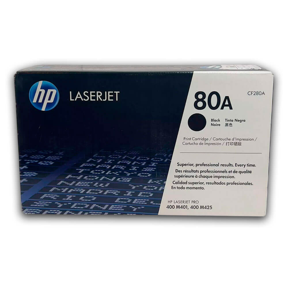 Toner Hp 80A Negro Cf280A 2,560 Pág. M401, M400 Original
