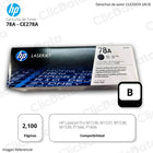 Toner HP 78A Negro CE278A 2,100 Pág. M1536, M1539, P1606 Original