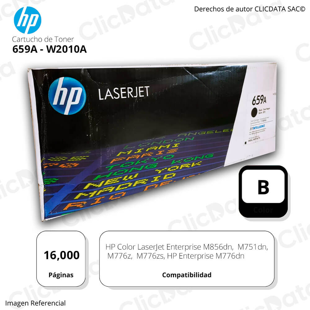 Toner Hp 659A Negro W2010A 16K Pág. Enterprise M751dn Original