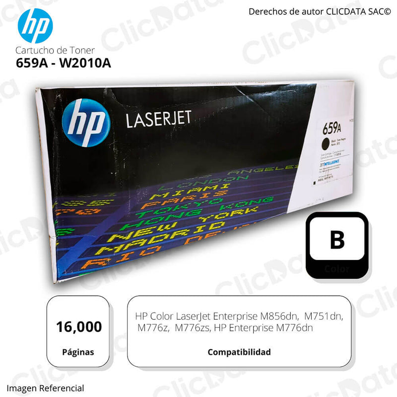 Toner Hp 659A Negro W2010A 16K Pág. Enterprise M751dn Original