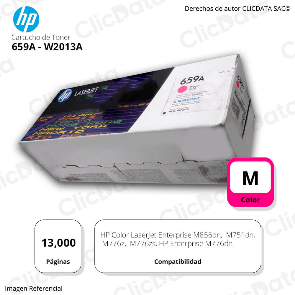 Toner Hp 659A Magenta W2013A 13K Pág. Enterprise M751dn Original