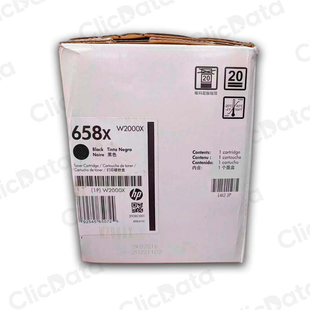 Toner Hp 658X Black W2000X 33,000 Pág. M751dn Original
