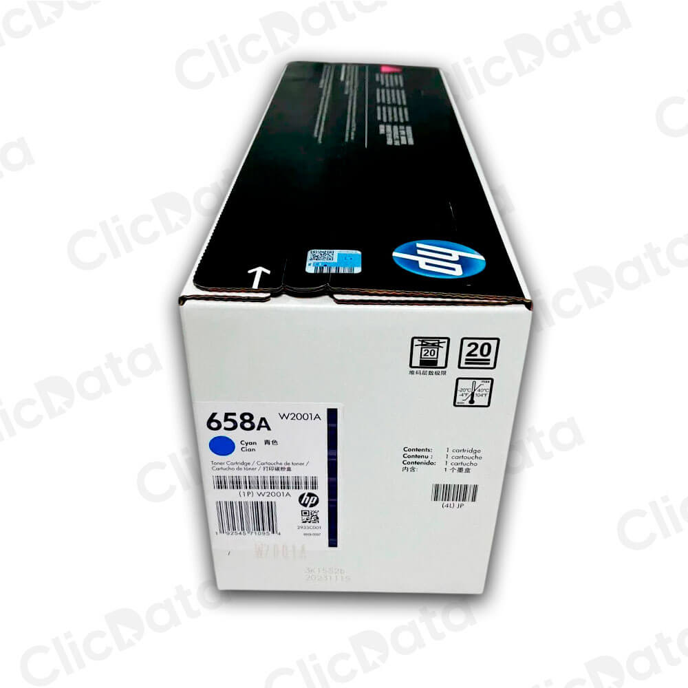 Toner Hp 658A Cyan W2001A 6,000 Pág. LaserJet M751DN Original