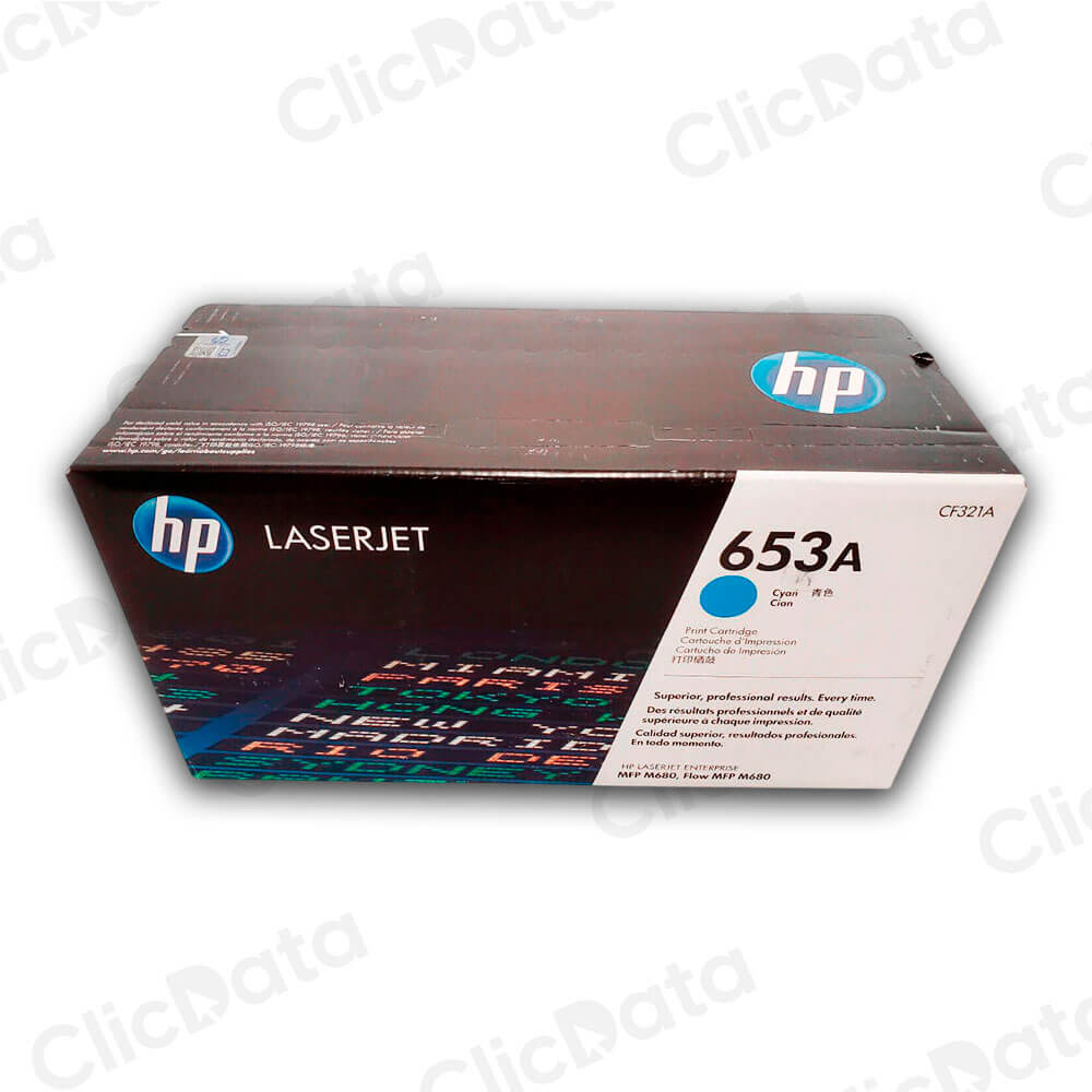 Toner Hp 653A Cyan Cf321A 16,500 Pág. M680f, M680dn Original