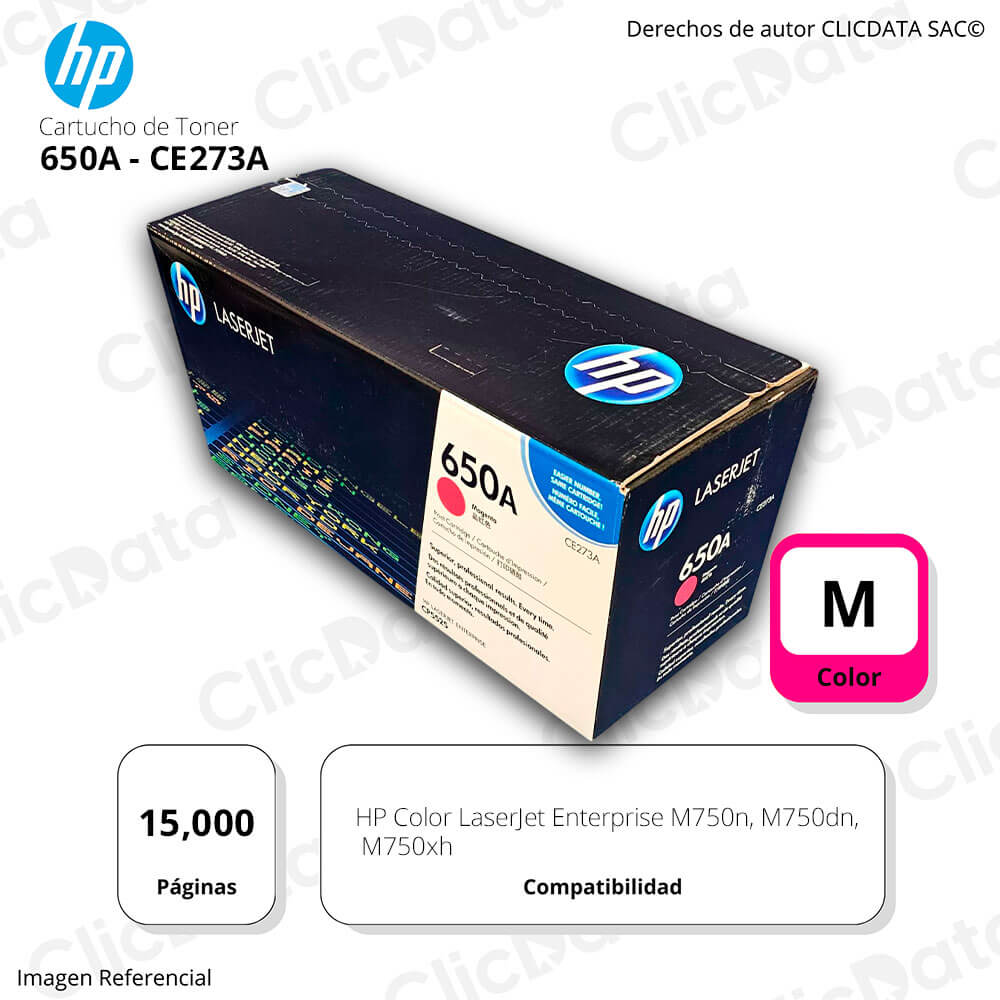 Toner HP 650A CE273A Magenta 15,000 Páginas M750xh Original