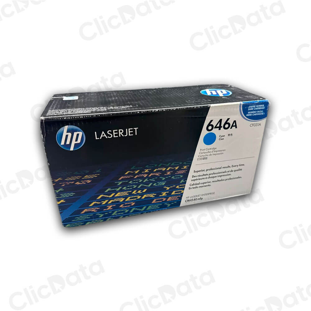 Toner Hp 646A Cyan CF031A 12,500 Pág. HP CM4540F MFP Original