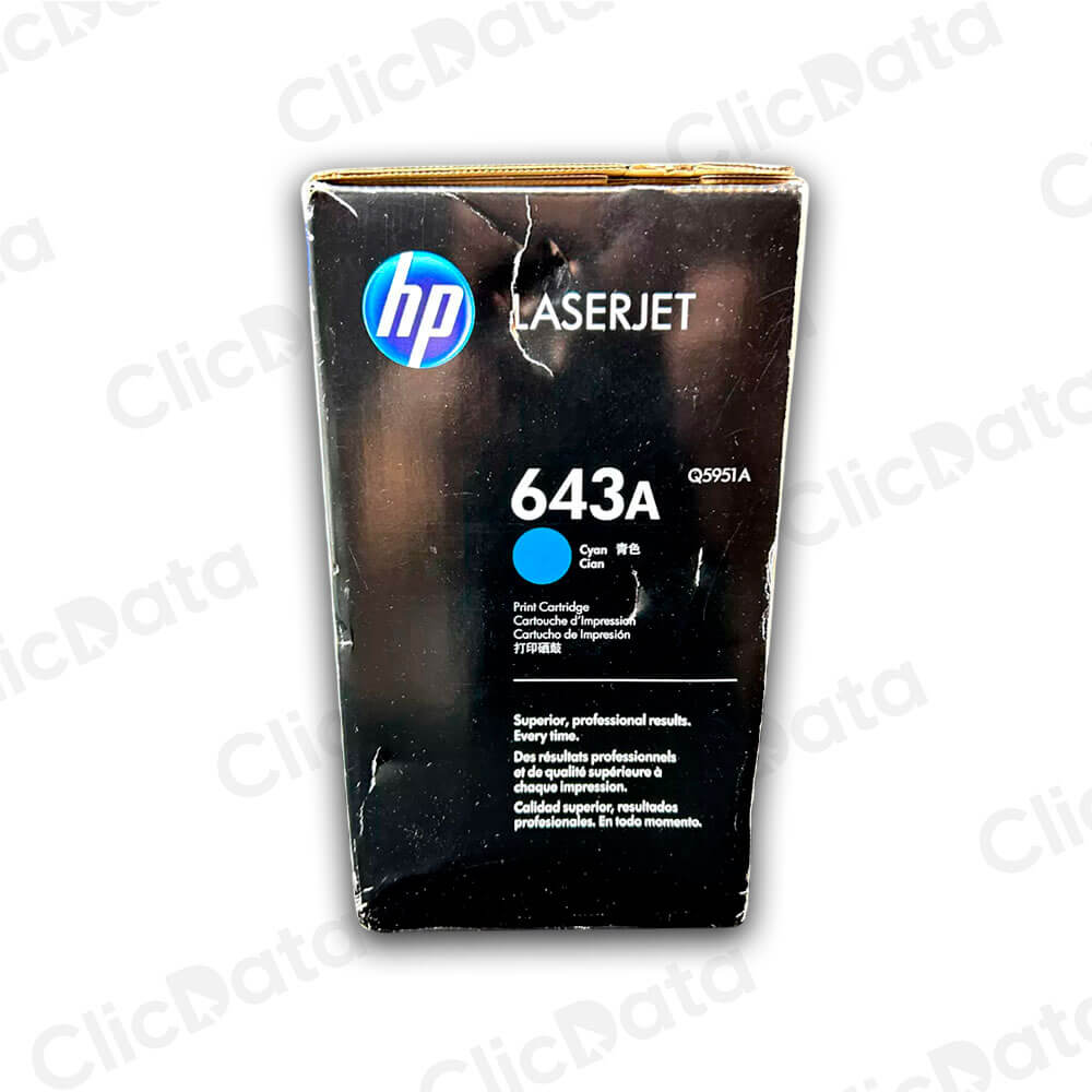 Toner Hp 643A Cyan Q5951A 10,000 Pág. 4700dtn Original