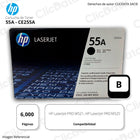 Toner HP 55A CE255A Black 6,000 Páginas M525dn, M521dn Original