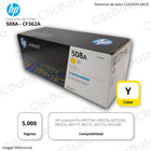 Toner HP 508A CF362A Yellow 5,000 Páginas M553n, M577dn Original