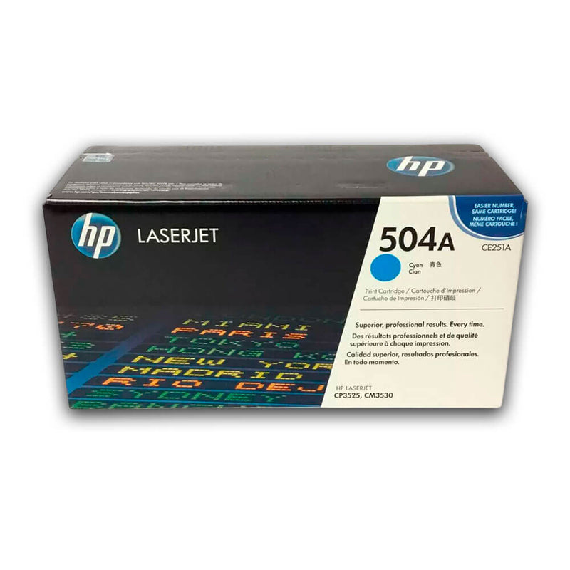 Toner Hp 504A Cyan Ce251A 7,000 Pág. CP3525, CP3520 Original