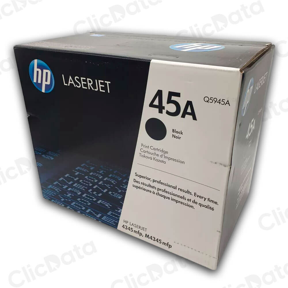 Toner HP 45A Negro Q5945A 18,000 Pág. LaserJet 4345 Original