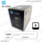 Toner HP 45A Negro Q5945A 18,000 Pág. LaserJet 4345 Original