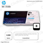Toner HP 30X Negro CF230X 3,500 Pág. M203dn, M227fdw Original