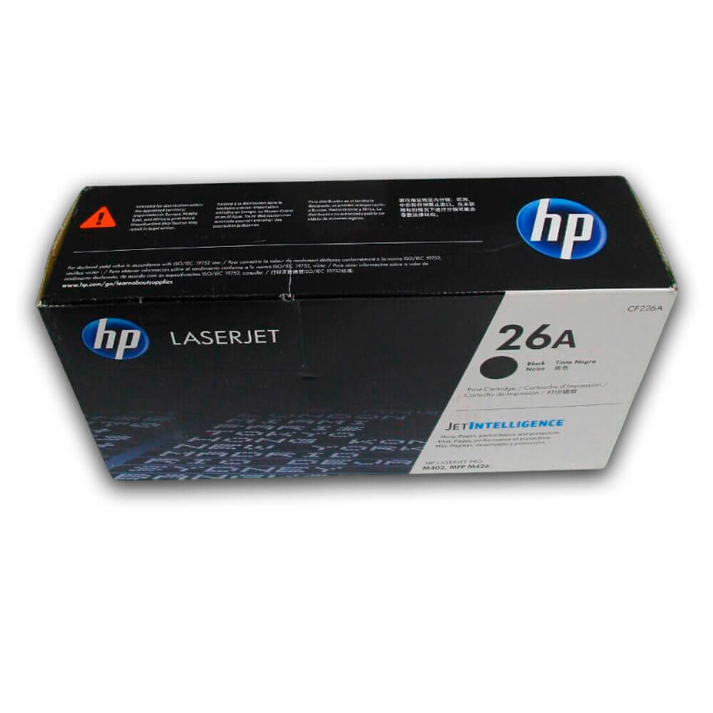 Toner Hp 26A Negro Cf226A 3,100 Pág. M402n, MFP M426fdn Original
